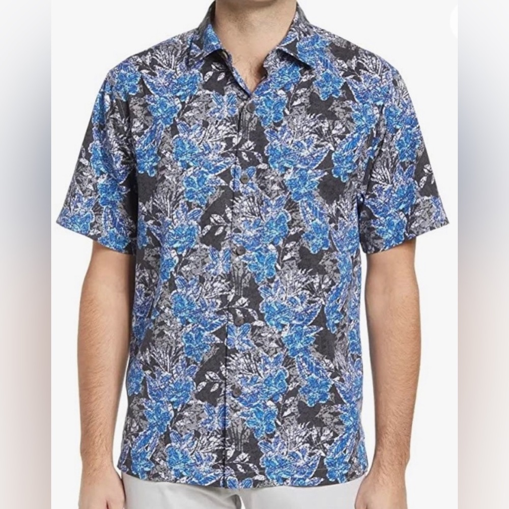 Tommy Bahama After Hours Blooms Short-Sleeve Woven Shirt Size Large